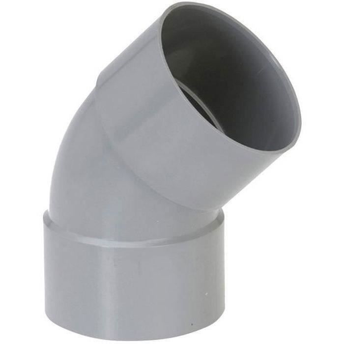 Coude PVC femelle femelle 45° - GIRPI - D : 100 mm - Plastique - Intérieur - 10 bar