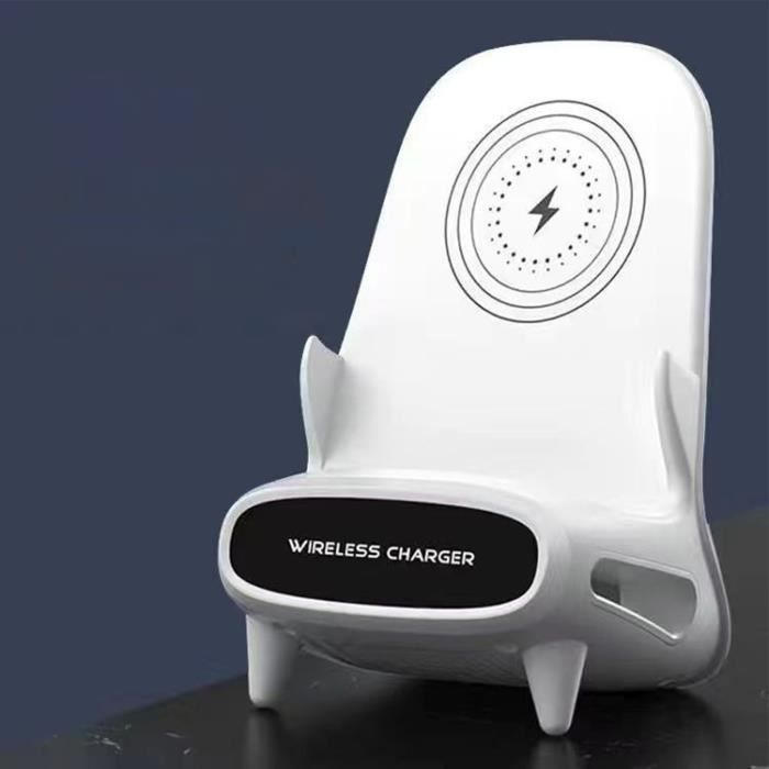 HURRISE Support de charge sans fil style chaise, chargeur sans fil pour téléphone portable, station de charge sans fil