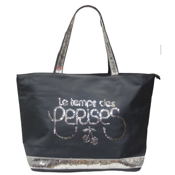 Grand sac cabas format A4 LE TEMPS DES CERISES Gli Gris Cdiscount Bagagerie Maroquinerie