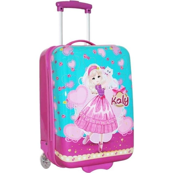 valise cabine fille kaly madisson - rose et turquoise madisson
