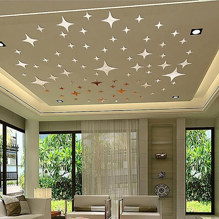 Sticker Muraux Miroir Etoile Jolie Diy Pour Plafond Chambre