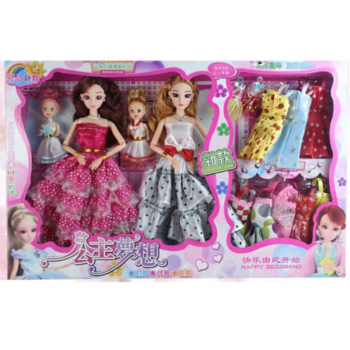3d Barbie Princesse Cadeau De Mariage Coffret Maison Fille Robe