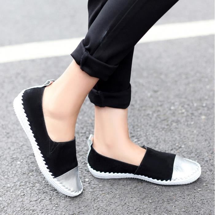 Mocassins Femme A.S.98 IDLE - Cuir Noir, Plateau, Taille 39