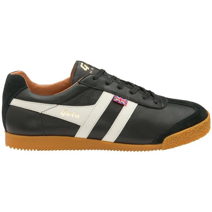 Gola Baskets Gola Harrier Elite - Homme - Cuir - Noir/off white - Lacets - Plat