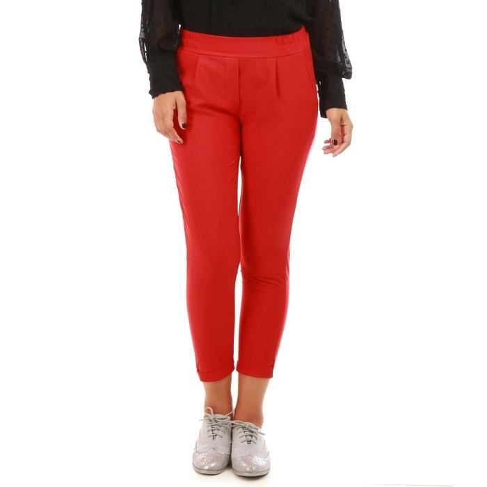 Pantalon a pince rouge Clearance