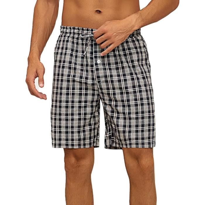 Short de Pyjama Homme a Carreaux Marque Modele 100 Coton Poches Taupe Cdiscount Pret a Porter