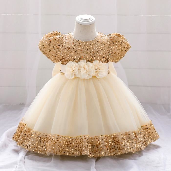 Robe Paillettes Sequin Avec Tulle Pour Fille 1-6 Ans - Princesse Pour Fête, Mariage, Anniversaire - Plusieurs Coloris - 12