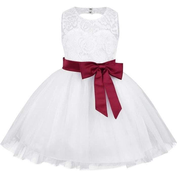 Bebe Fille Robe De Bapteme Naissance Princesse Mariage Demoiselle D Honneur Tutu Robe De Bal Ceremonie Noel Deguisement 3 24 Mois Burgundy Cdiscount Pret A Porter