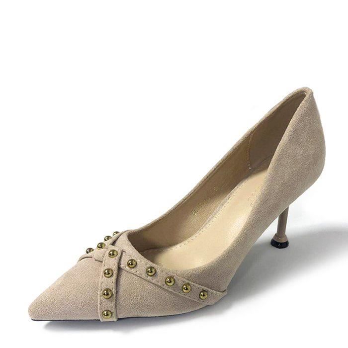 Escarpins à Talons Hauts En Faux Daim - Rouge Taille 35 - Neuf Avec Emballage