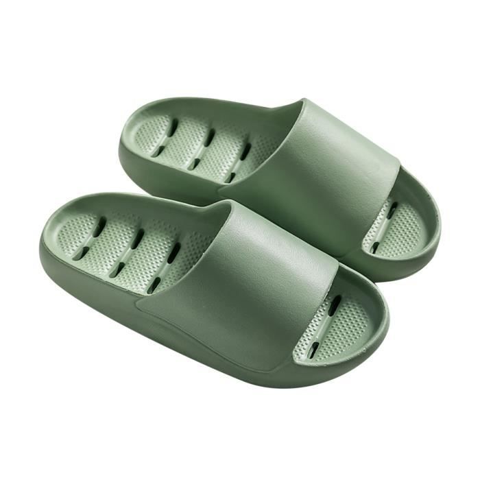 Claquettes Femme Motif Camion De Pompiers - Pantoufles De Bain Antidérapantes, Semelle épaisse, PVC Confortable