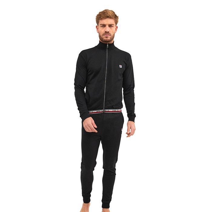 Fila Pyjama homme coton ensemble pyjama homme avec pantalon et sweatshirt noir Noir Cdiscount Pret a Porter
