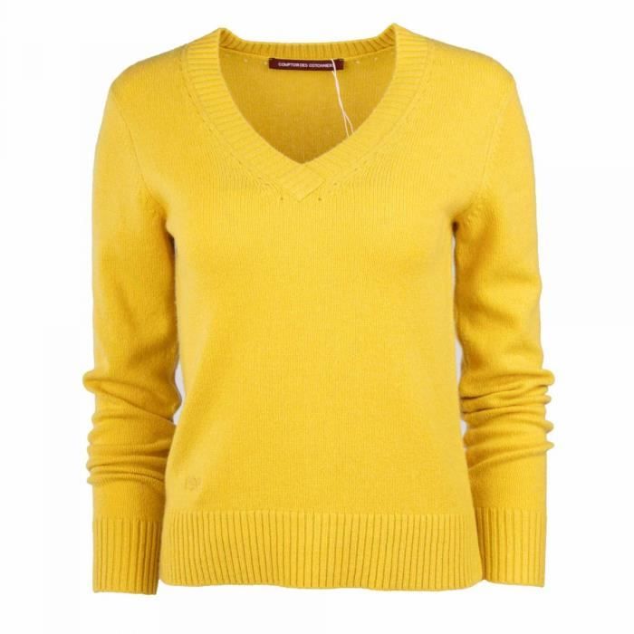 Pull jaune new arrivals comptoir des cotonniers