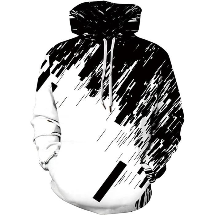 Pull Homme Impression en Sweat Halloween Sweat a Capuche Sport Manche Longue