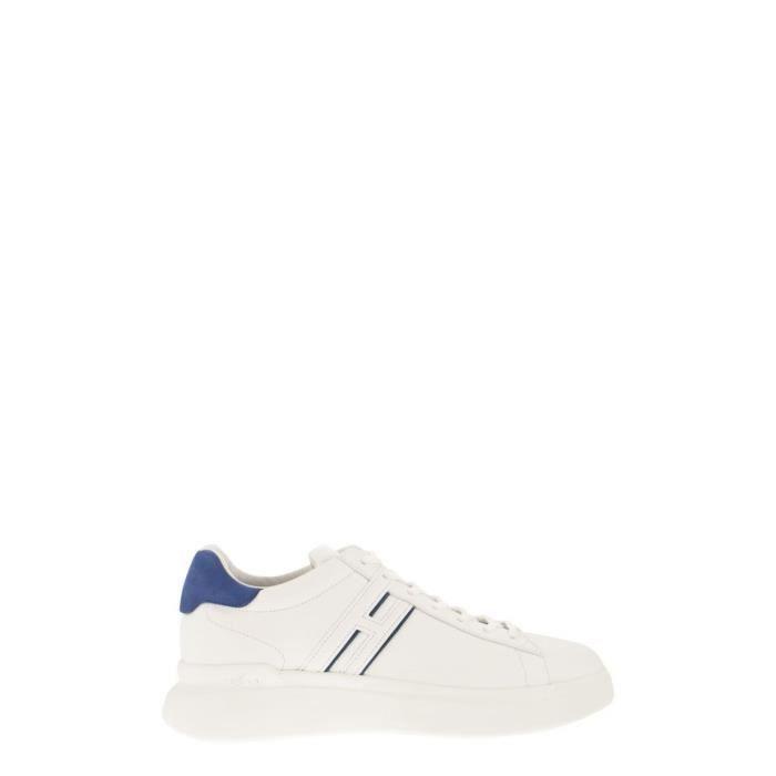 Baskets Hogan Pour Homme En Cuir Gris Et Blanc Cassé, Taille UK 5.5 / EU 39.5, Parfaites Pour Un Look Décontracté