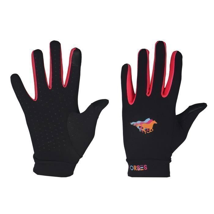 HORKA gants d'équitation Domy noir - Sport