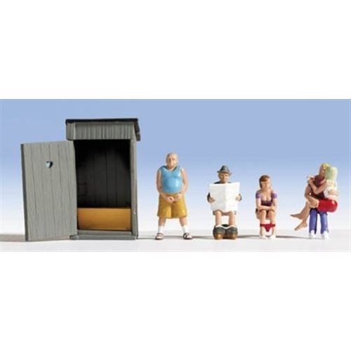 Noch - 15560 - Scènes Aux Toilettes - 5 Figurines + Accessoires - Modélisme Ferroviaire - Dès 14 Ans