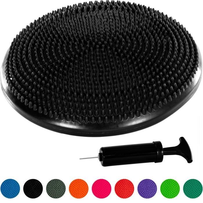 Coussin déquilibre et dassise gonflable MOVIT - Noir - Pour Yoga et Fitness - PVC