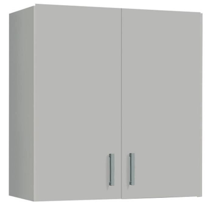 Armoire de rangement suspendue avec 2 portes coloris blanc Hauteur 60