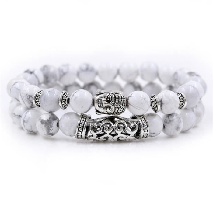 Bracelet En Perles De Pierre Tressé Ajustable - Bijou Élégant Pour Femme - Cadeau Saint-Valentin, Anniversaire, Fiançailles - 3