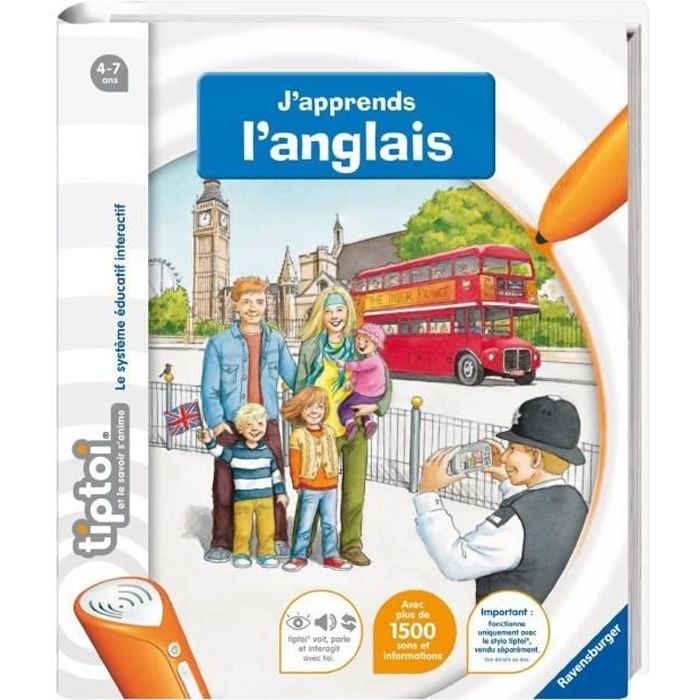 tiptoi® - J'apprends l'anglais - Ravensburger - Livre électronique éducatif - Dès 4 ans - en françai