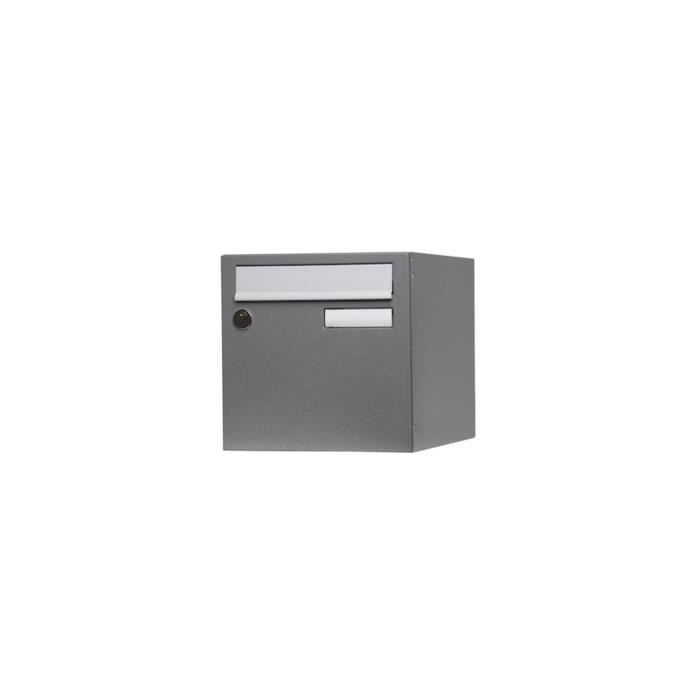 Null - Boîte Aux Lettres Normalisée 2 Portes Extérieur Acier Gris Brillant Planète - Renz
