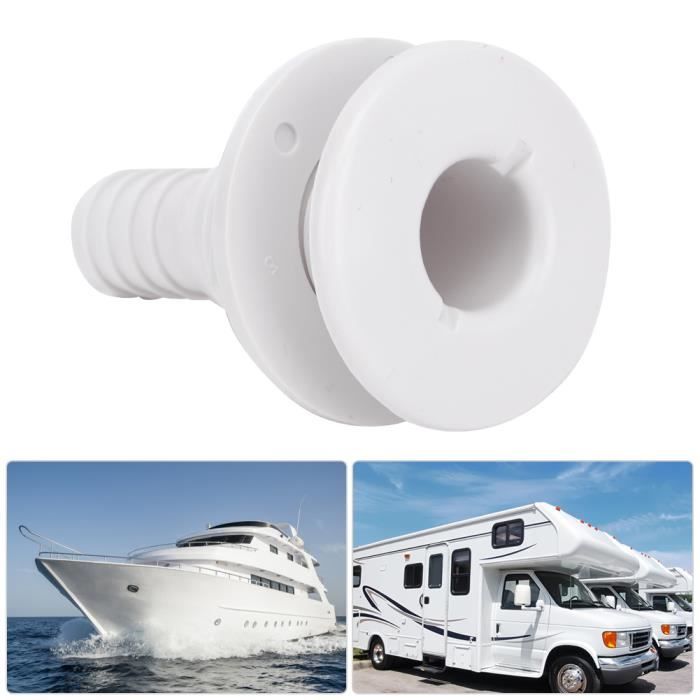 Raccord Traversant Marin Pour Yacht - ABS, 1-1/4 Pouce, Blanc, Pour Vidange Coque - 2