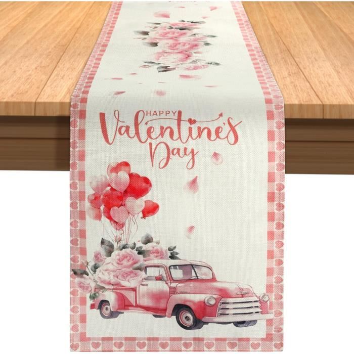 183 X 33 Cm Chemin De Table De Saint-Valentin Happy Valentine'S Day