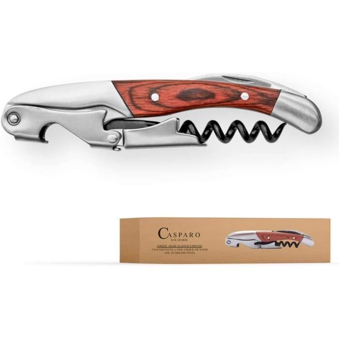 Allpeak Couteaux De Sommelier Tire-Bouchon Professionnel Rouge Foncé - Décapsuleur Et Coupe-Capsule, Ouvre-Bouteilles Robuste En Acier Inox