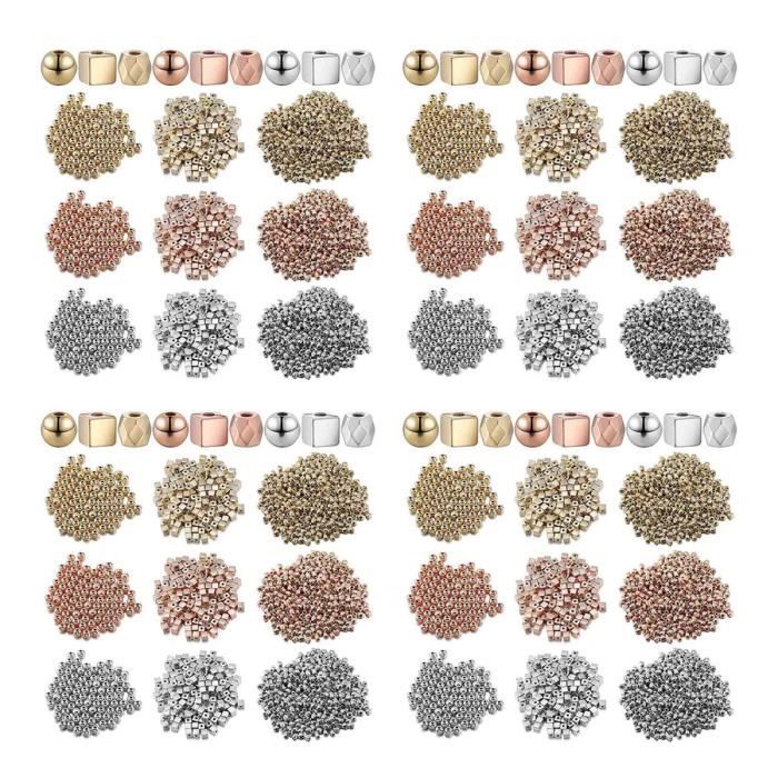 SODIAL-Perle De Colonne D'Espacement De Carré Rondelle à Facettes 6000, Perle D'Espacement De