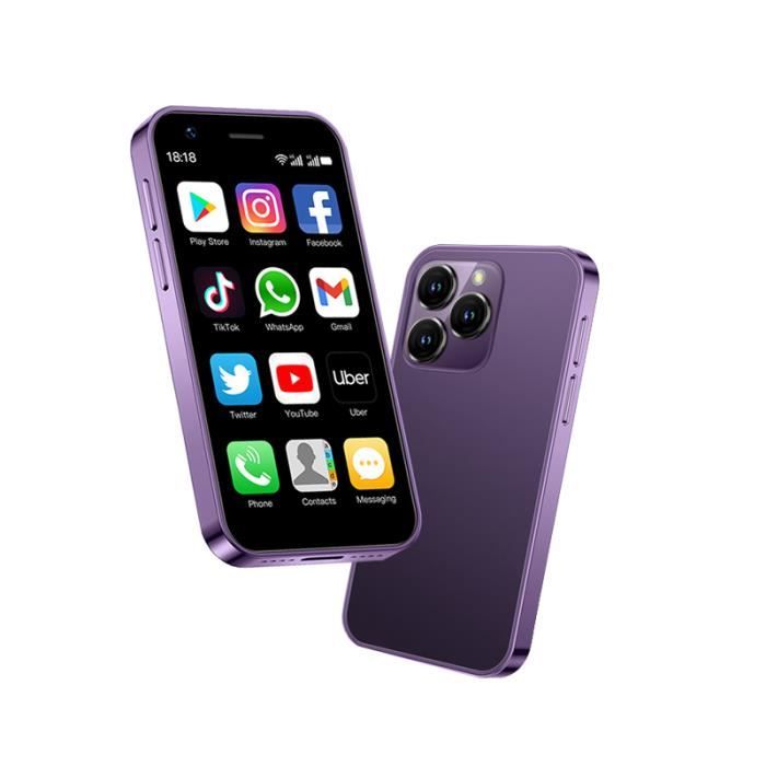 Smartphone Mini XS16 Android 10 - 4G, 2 Go RAM, 16 Go Stockage, Couleur Violet