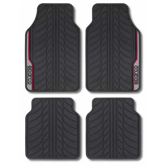 Tapis voiture PVC bande rouge SPARCO (x4)