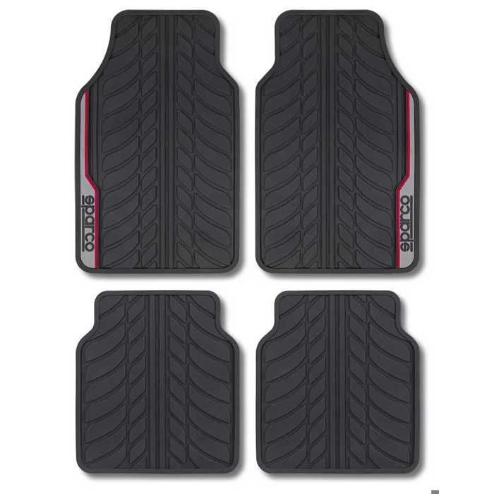 Tapis voiture PVC bande rouge SPARCO (x4)