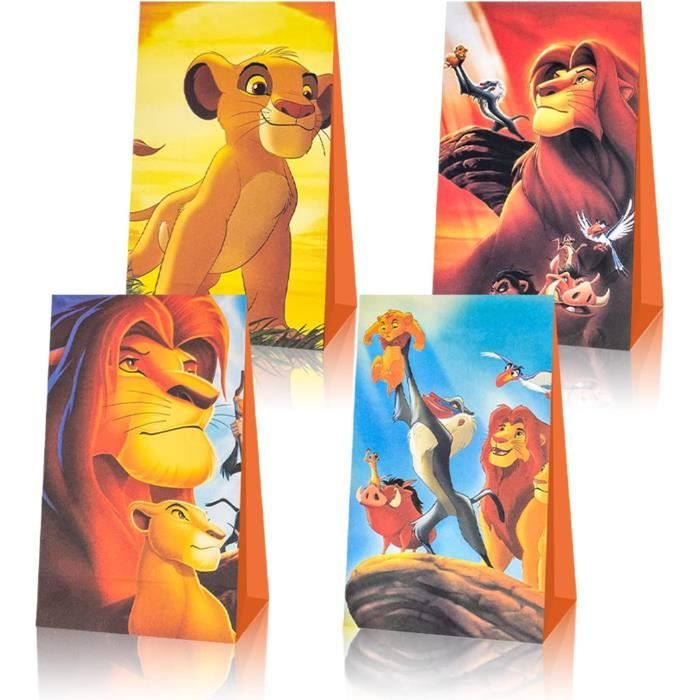Sacs Cadeaux Sur le Thème du Roi Lion, Sac Cadeau Lion King, 12pcs Sacs