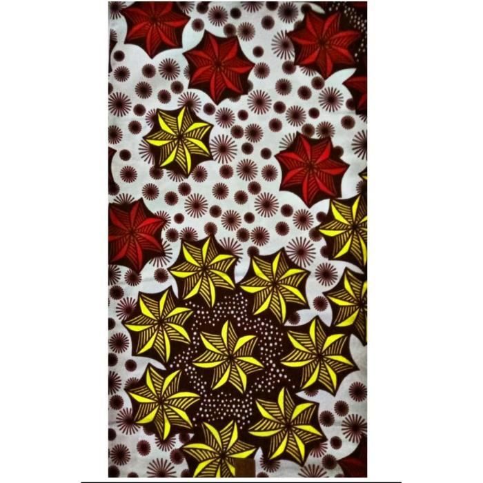Tissu Wax Africain 100% Coton - 2 Yards (180x120cm) - Idéal Pour Vêtements & Accessoires - 3