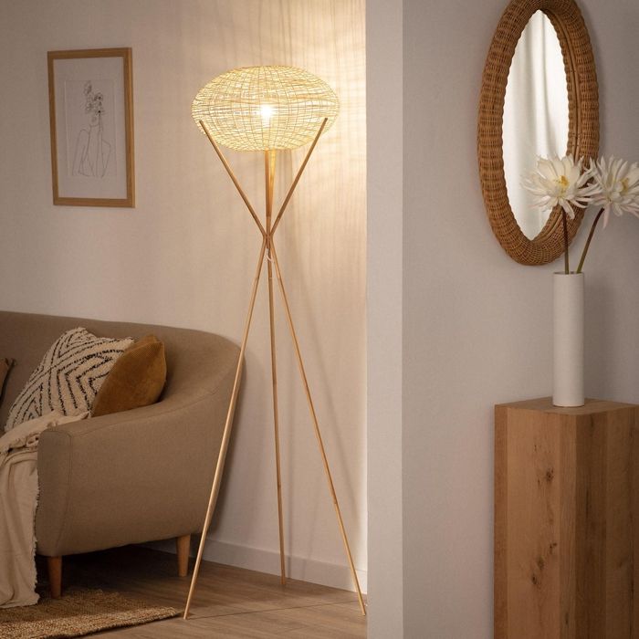 Lampadaire Rotin Ronax Naturel