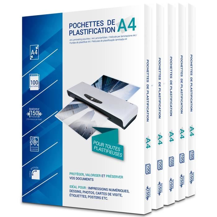 Pochettes de plastification 75 microns par face Texet Format A4 Pack de 500 Cdiscount Beaux Arts et Loisirs creatifs