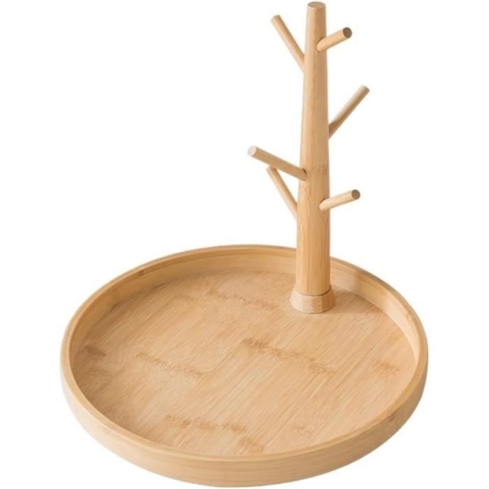 Porte Tasse,Porte-gobelet en Bois Arbre de Tasse de Café avec 6 Crochets Supports de Tasse à Thé Réutilisable Arbre à Mugs en Bois Mug Rack Arbre pour Cuisine Amovibles Porte-gobelets Organiseur