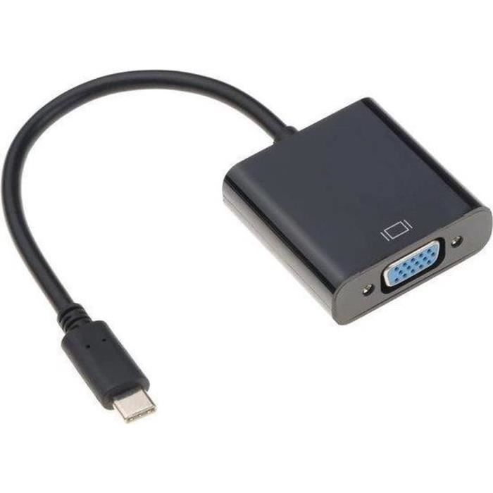 Câble USB-C Vers VGA 1m - 1080p 60Hz - Pour Ordinateurs Portables, Téléphones, Tablettes, TV Et Projecteurs