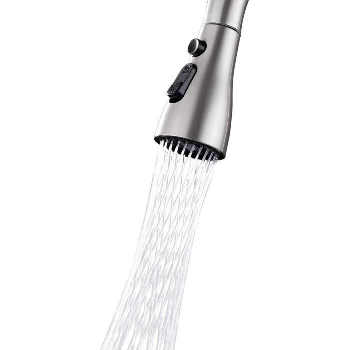 Douchette pour Robinet Cuisine - Embout Robinet Cuisine - Douchette 2 Modes Tête Robinet Cuisine Douchette Remplacement Douchette pour Rétractable Mitigeur Cuisine,Chromé,G1/2