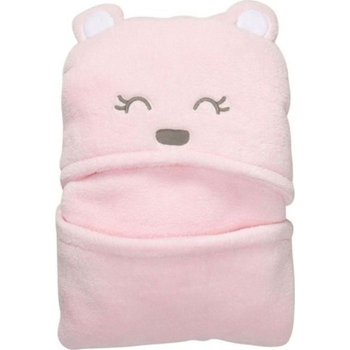  Sortie de bain Serviette de bain Peignoir de bain &agrave; Capuche pour B&eacute;b&eacute; Rose 