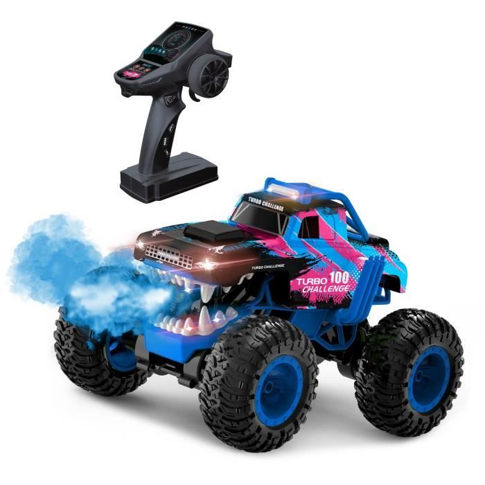 Voiture Telecommandee TURBO CHALLENGE Smashroar TC100 Option Fumee Bleu 1 12 Batterie Rechargeable et Piles incluses Cdiscount Jeux Jouets