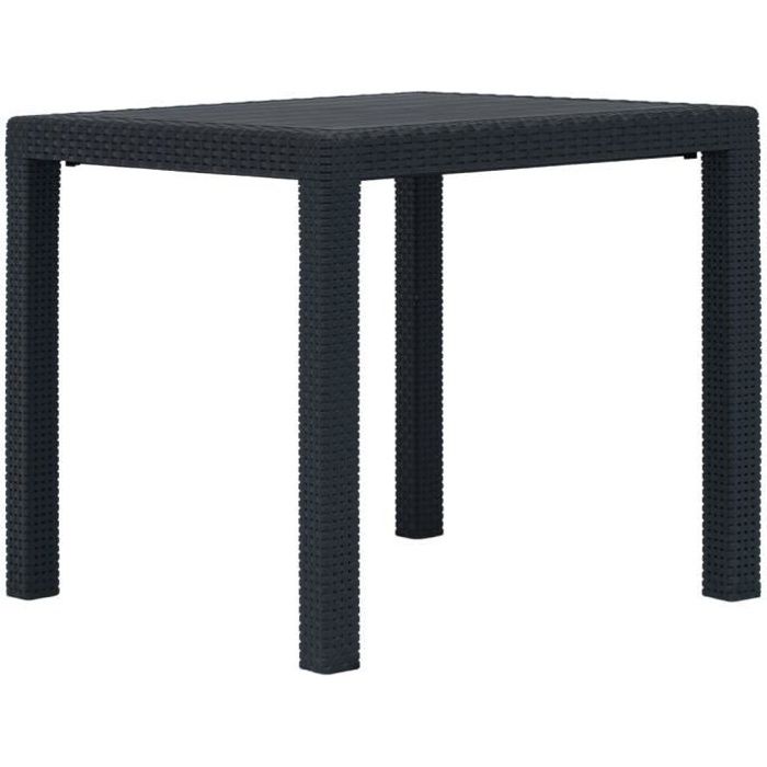 vidaXL Table de jardin 79x79 cm Plastique Aspect rotin