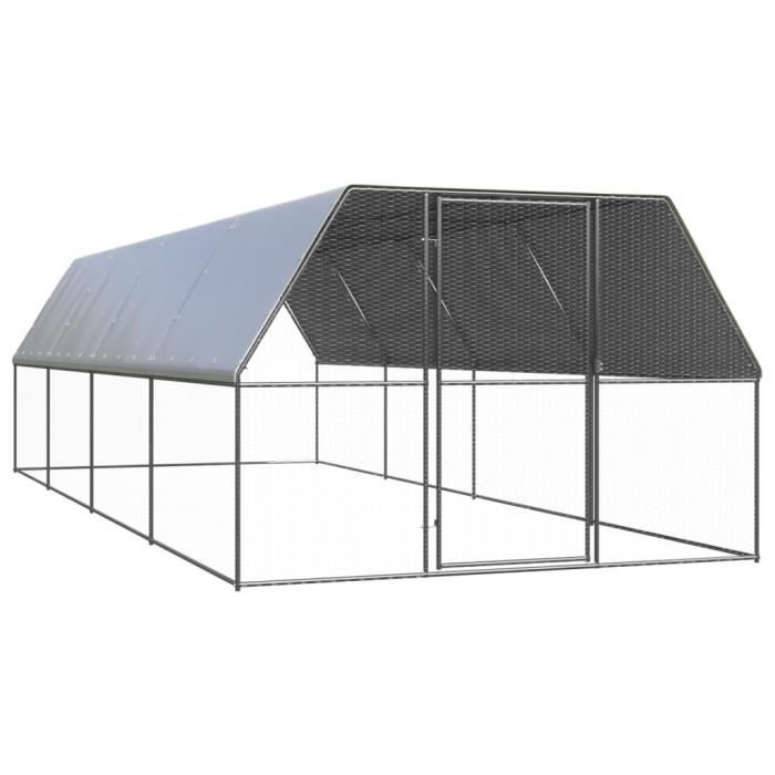 vidaXL Poulailler 3x8x2 Acier galvanisé