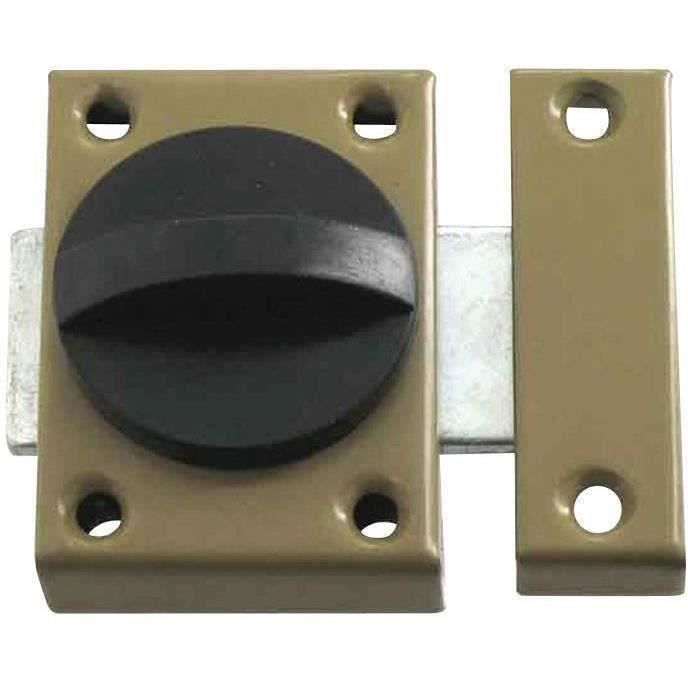 Verrou automatique VYNEX - 25 mm - A bouton - En applique - Poli - Acier laqué