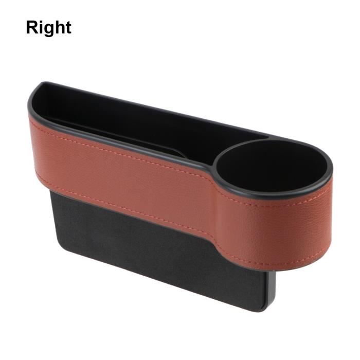 Boîte De Rangement Siège Voiture En Cuir PU - Organisateur Latéral Copilote Pour Téléphone, Clés Et Tasse