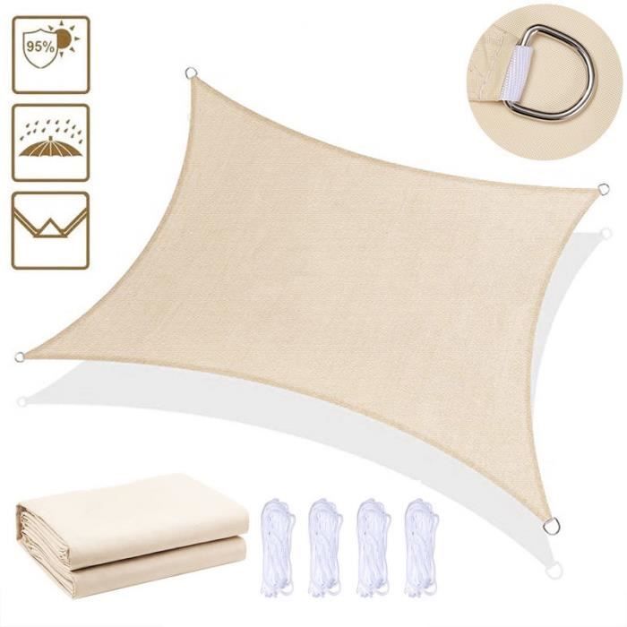 Voile D'ombrage Imperméable De 3 X 4 M Pour Jardin, Terrasse
