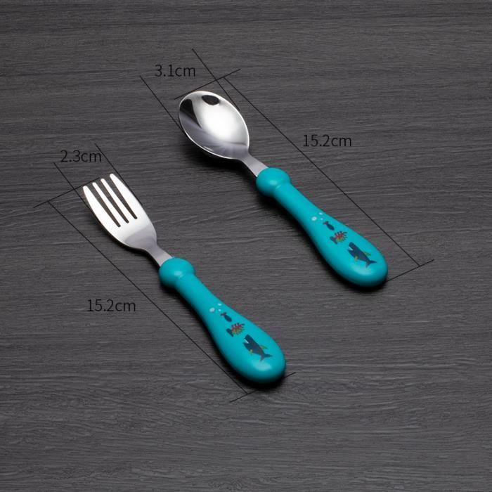 BabyBjörn Assiette, Cuillère Et Fourchette Pour Bébé - Lot De 2 Ensembles Bleu Pastel