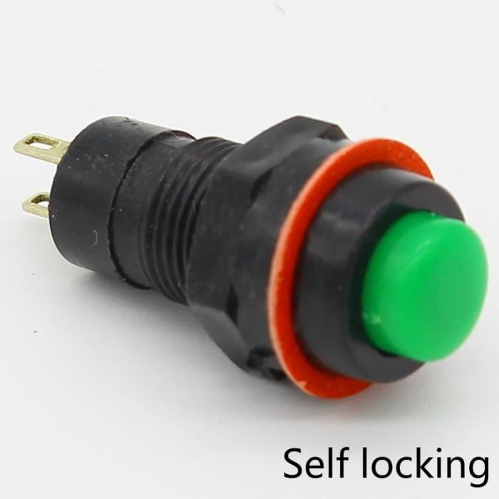 Green -Interrupteur à bouton poussoir autobloquant, 6 pièces, 10mm ...