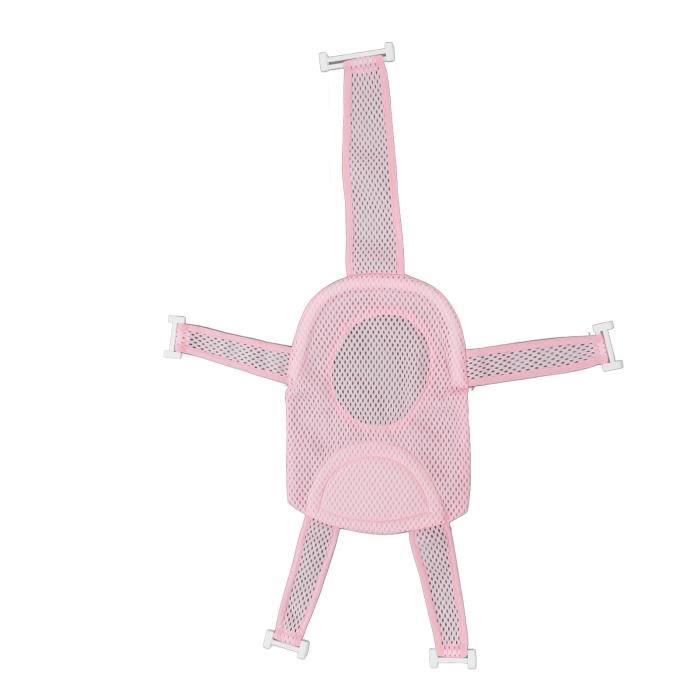 Filet De Bain Bébé Antidérapant - Harnais Réglable Avec Coussin - Pour Nouveau-nés 0-6 Mois - Sèche Rapidement - Rose - 1