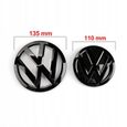 JXC Lot de 2pcs Insigne logo emblème avant 135mm -arrière 110mm Noir brillant pour Volkswagen VW GOLF 7 MK7-1